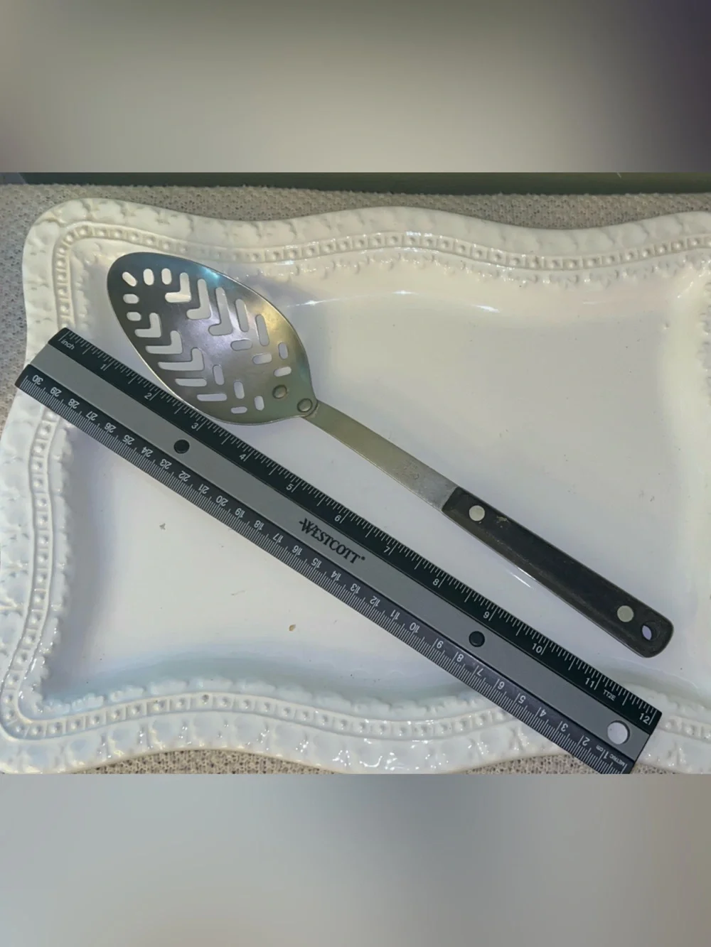 Vintage EKCO Flint Arrowhead slotted spoon